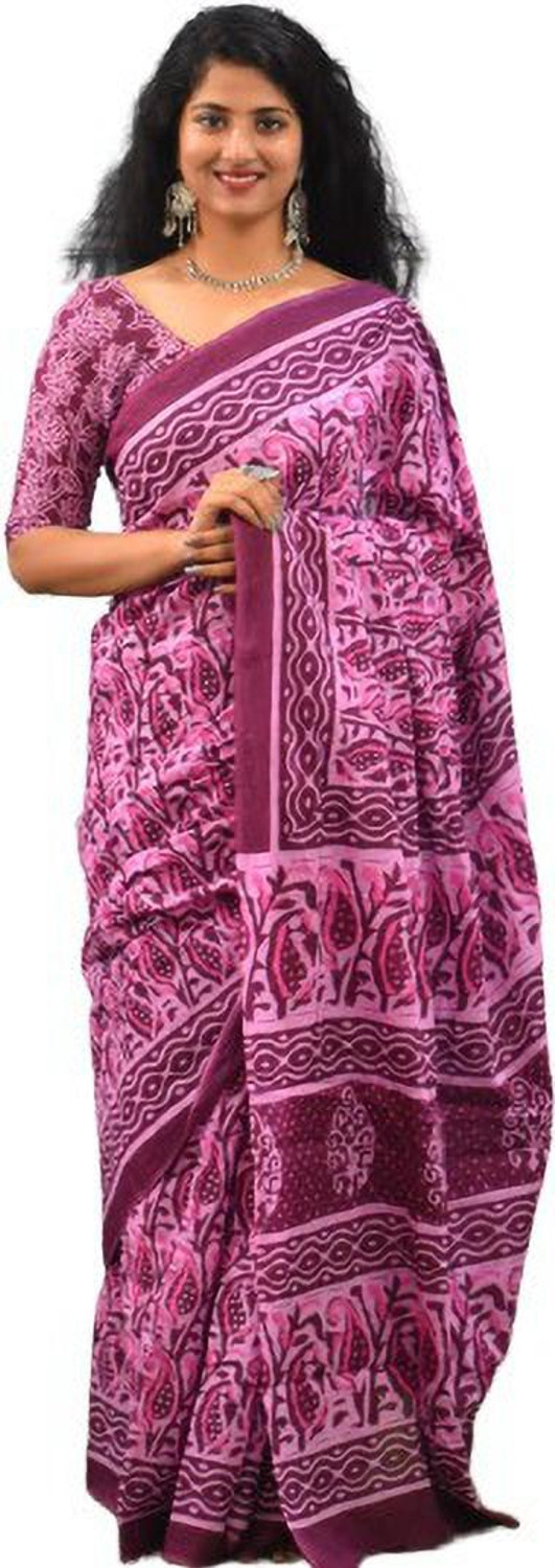 Image of Kiaaron Printed Daily Wear Pure Cotton Saree