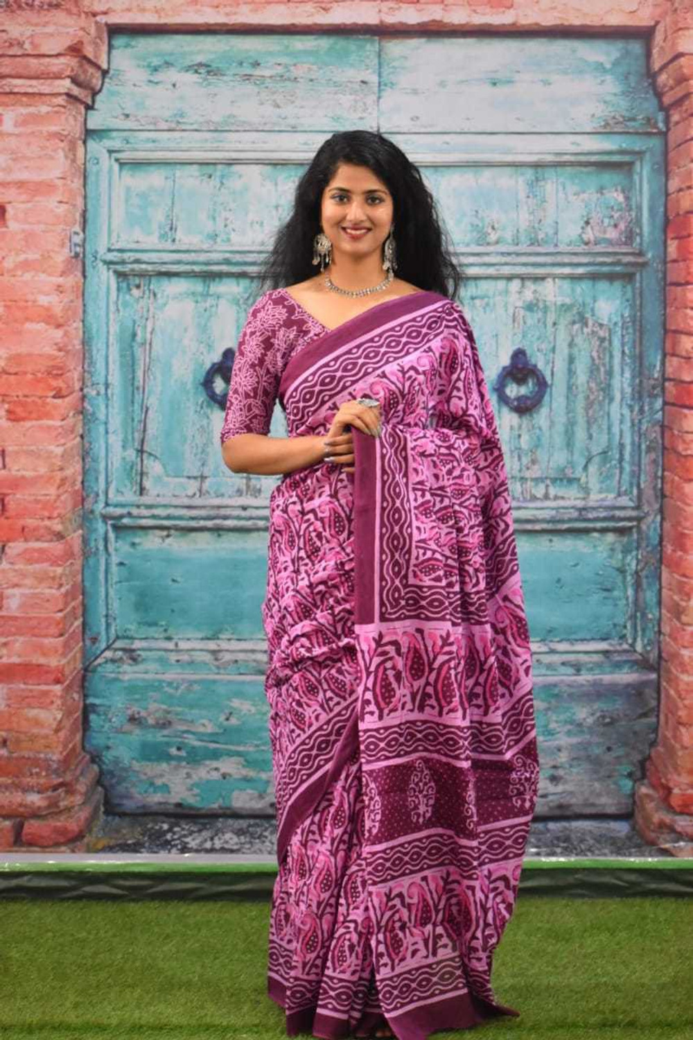 Image of Kiaaron Printed Daily Wear Pure Cotton Saree