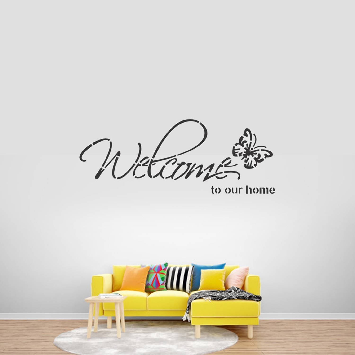AMAZINGDECOR Welcome Wizard Portrait Wall Stencil Size:- 16" X 24" Welcome Wizard Portrait Wall Stencil (Pack of 1, POTRAIT PATTERN) Reusable Wall Painting Stencil for Home Decoration Wall Stencil Stencil (Pack of 1 ) Wall stencil Stencil