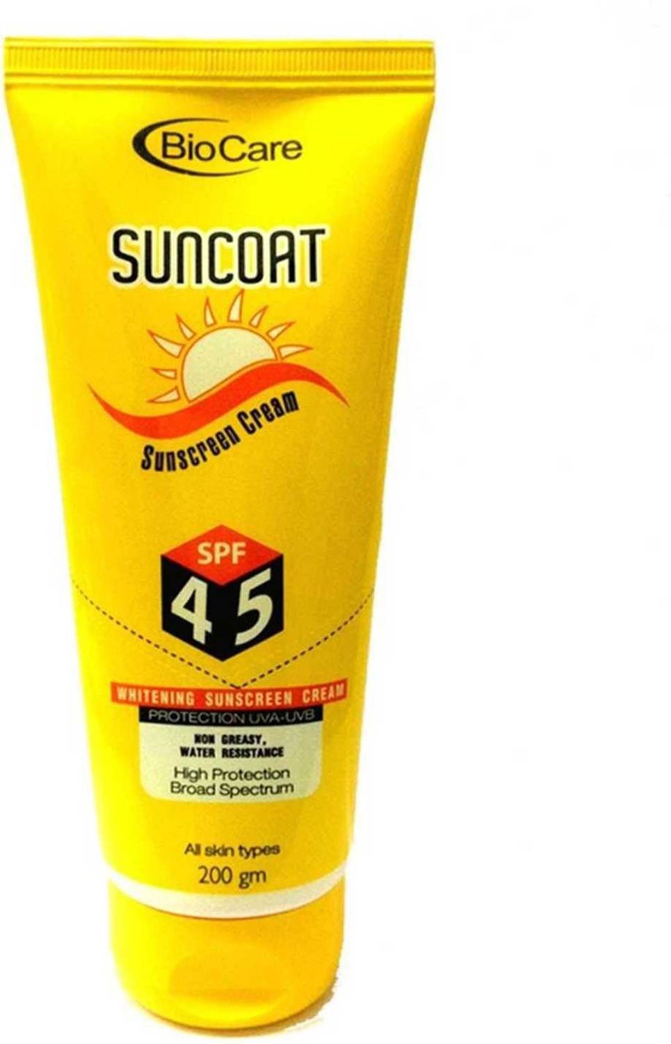BIOCARE Sunscreen - SPF 50 Suncoat Sunscreen Cream SPF45 - 200gm
