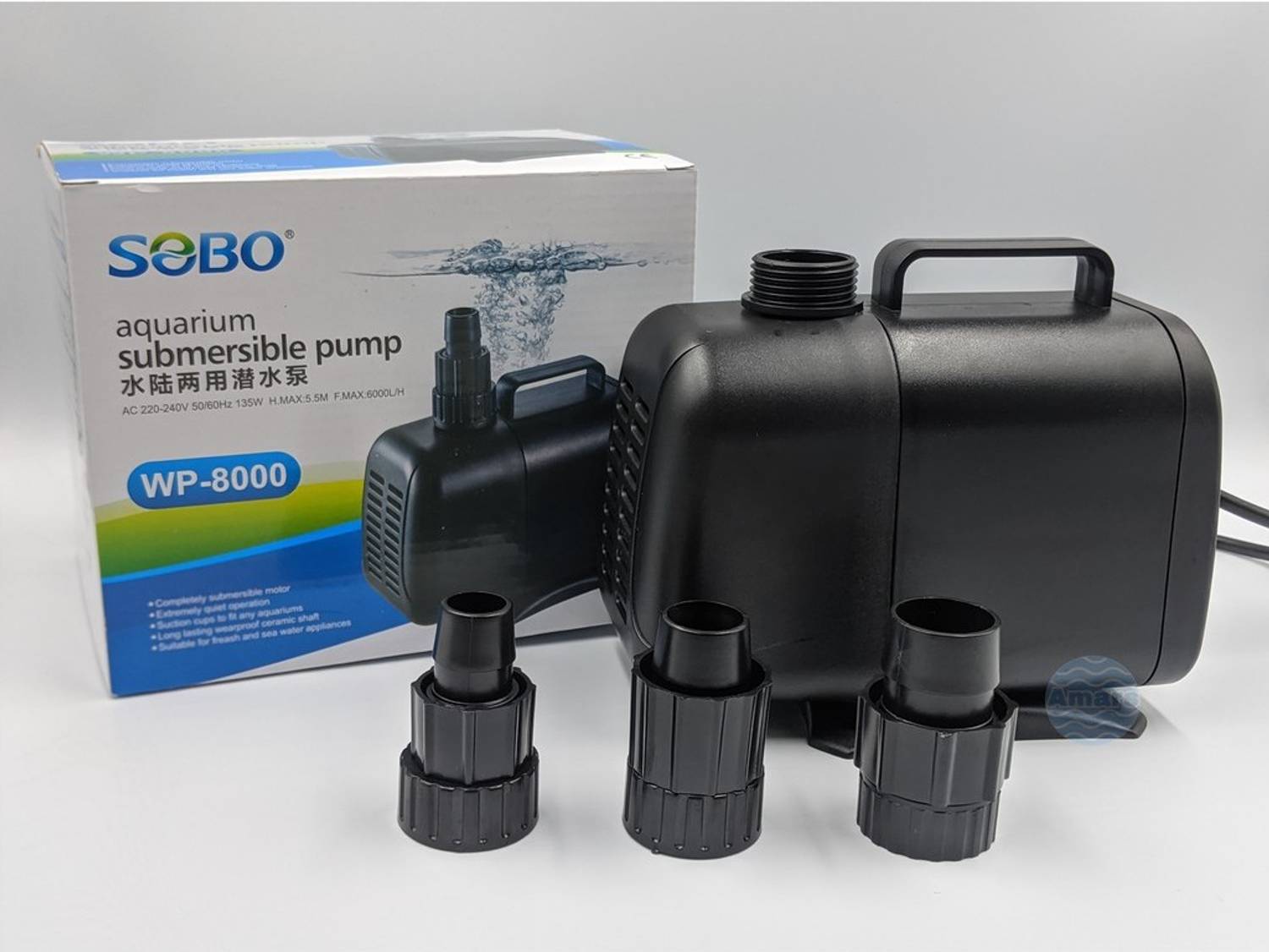 SOBO WP-8000 Aquarium Submersible Pump | Power : 135W | Flow Max