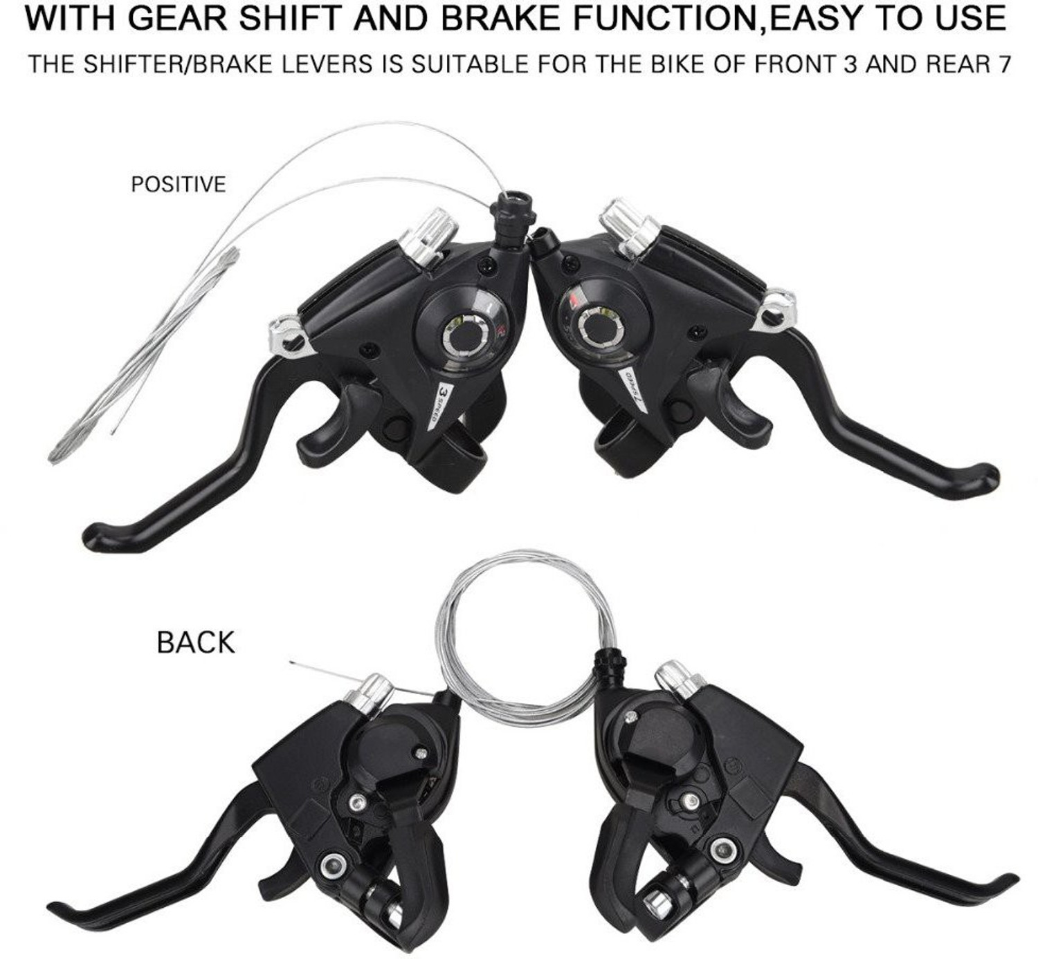 Image of RESHNE 2Pcs /Pair MTB Bicycle Break Gear Shifter Brake 3 X 7 21 Speed Mountain Bike Bicycle Brake Disk