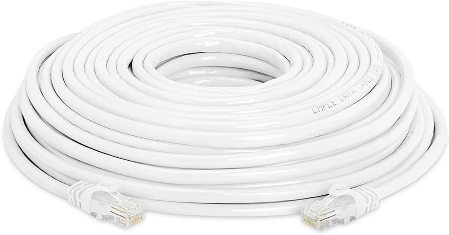 Image of Fedus LAN Cable 100 m Snagless Network RJ45 Ethernet Patch LAN Cable CAT6 - 100M White LAN Cable (Compatible with Desktops, Laptops, Servers, Gaming Consoles, TV, White)
