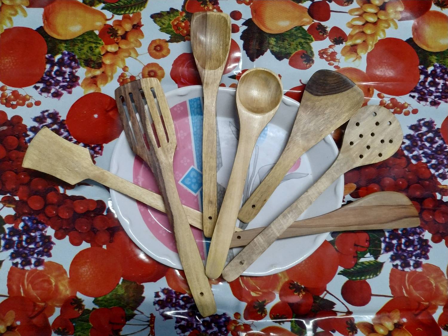 ANTIQUE MART spatulas pack of 7 Wooden Spatula