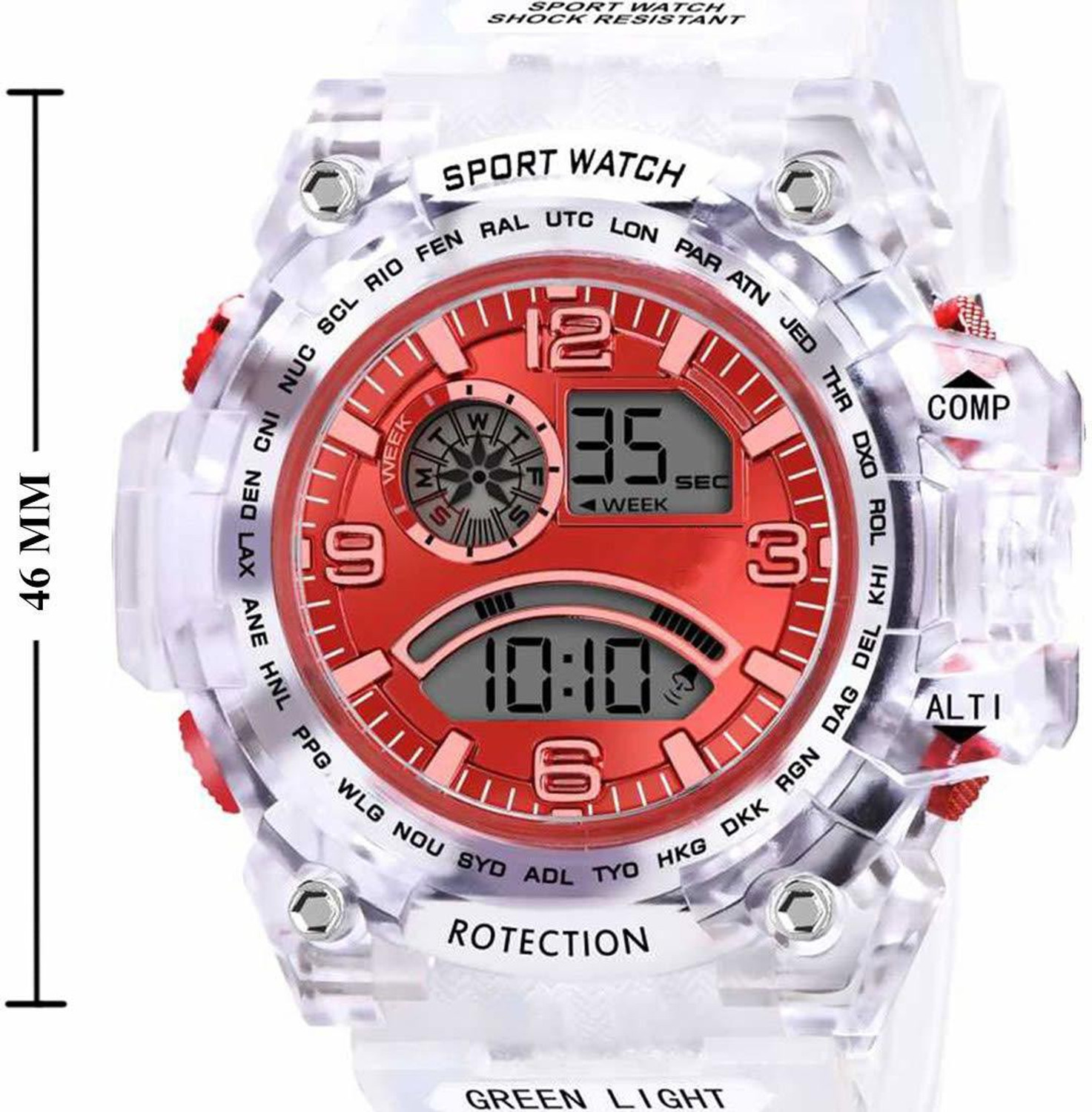 Image of Hench Multi-Functional White Color Dial White Strap Waterproof Digital Sports Watch Digital Watch - For Boys & Girls