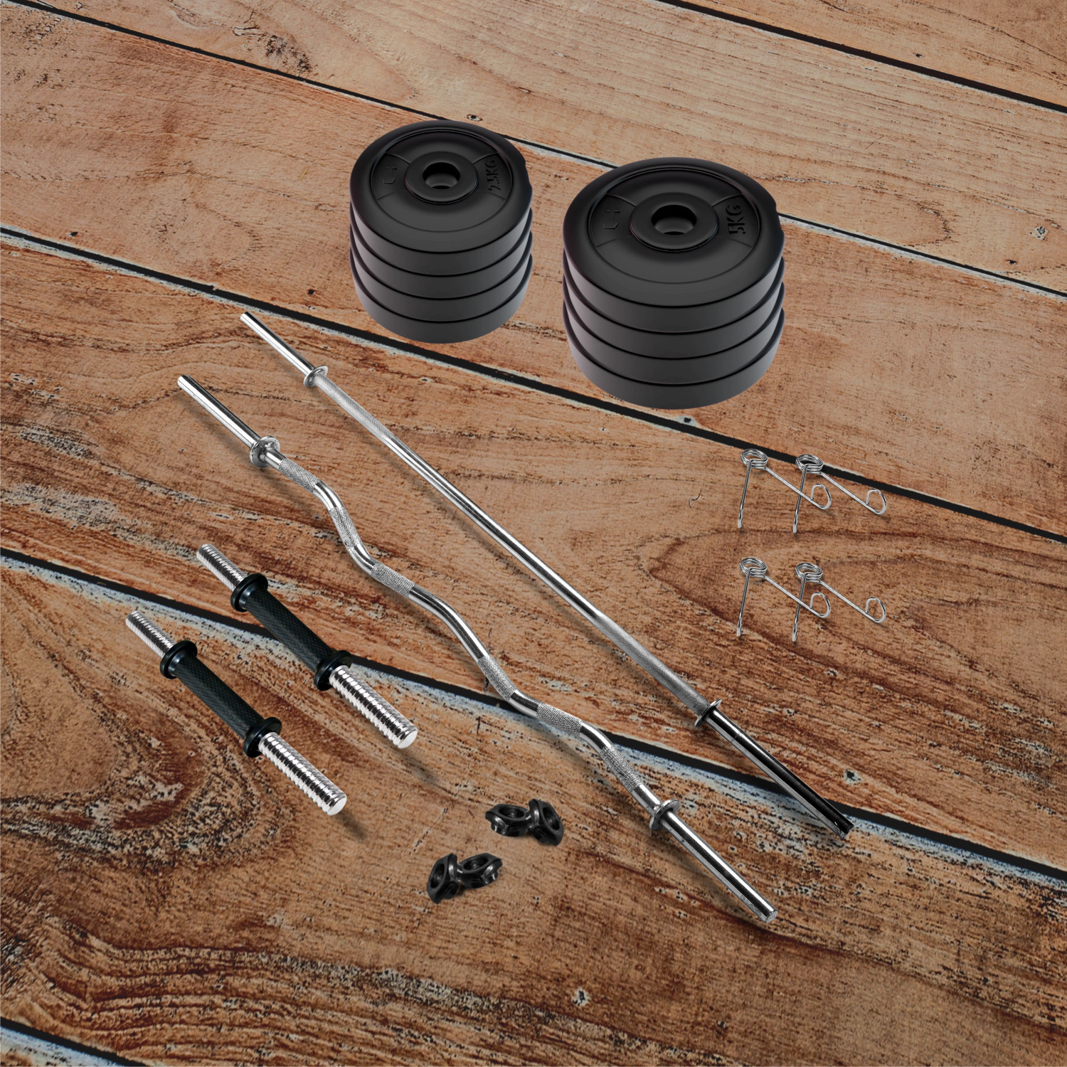 Image of Adrenex 30 kg Barbells, Dumbbells and Accessories Home Gym Combo