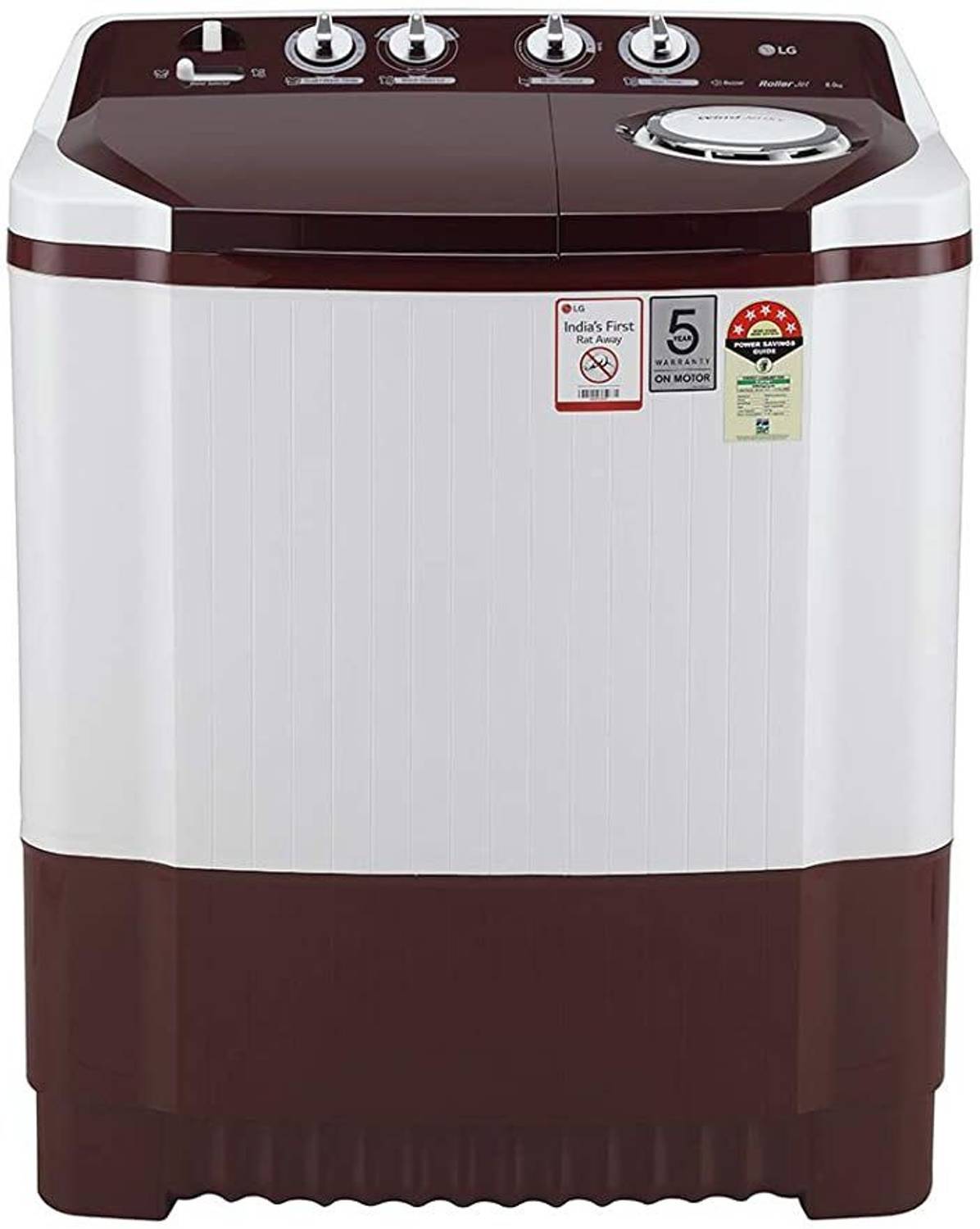 LG 8 kg Semi Automatic Top Load Washing Machine Brown
