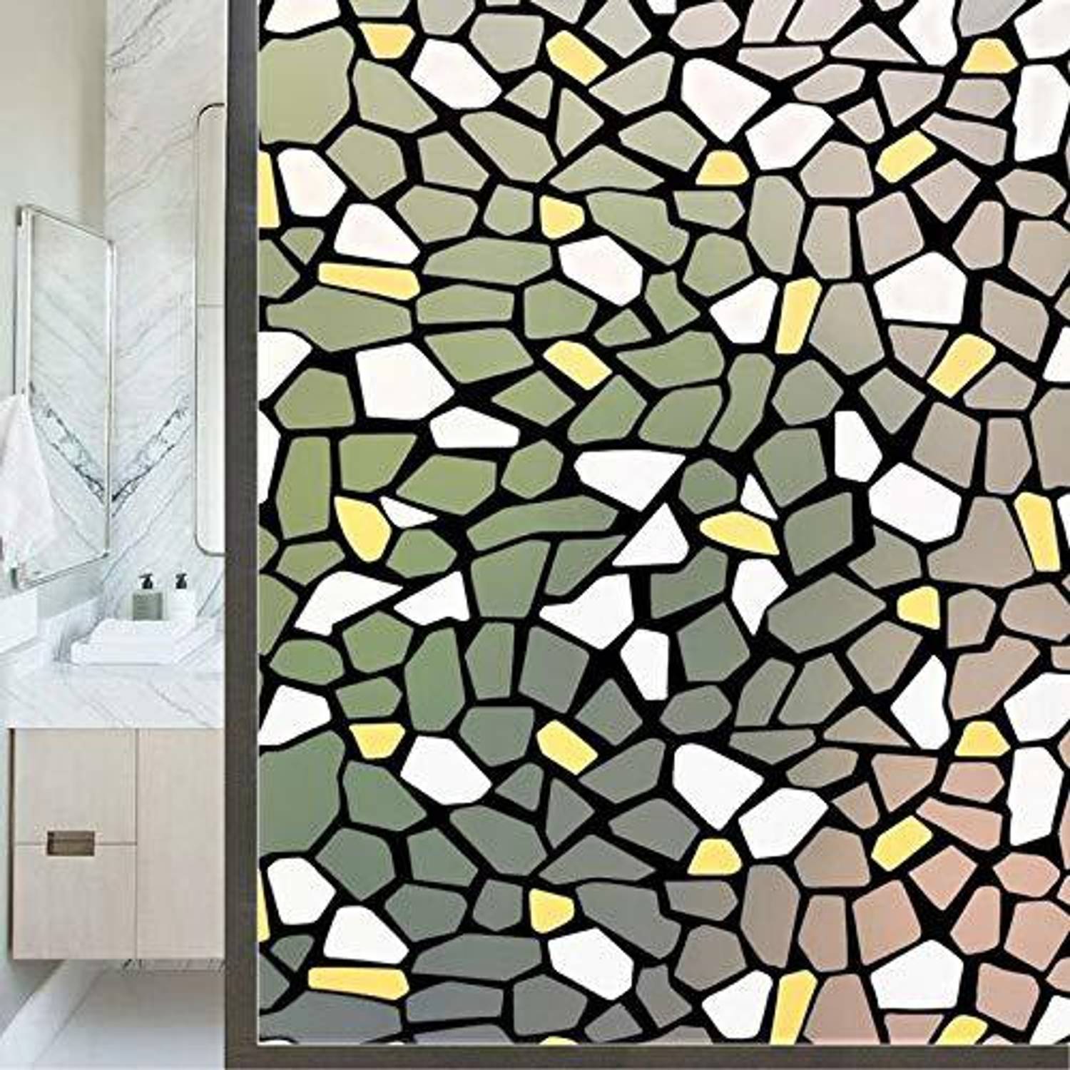A1 Decor Decorative Privacy Window Glass Film Frosted UV Ray Sicker-24x48 Inch