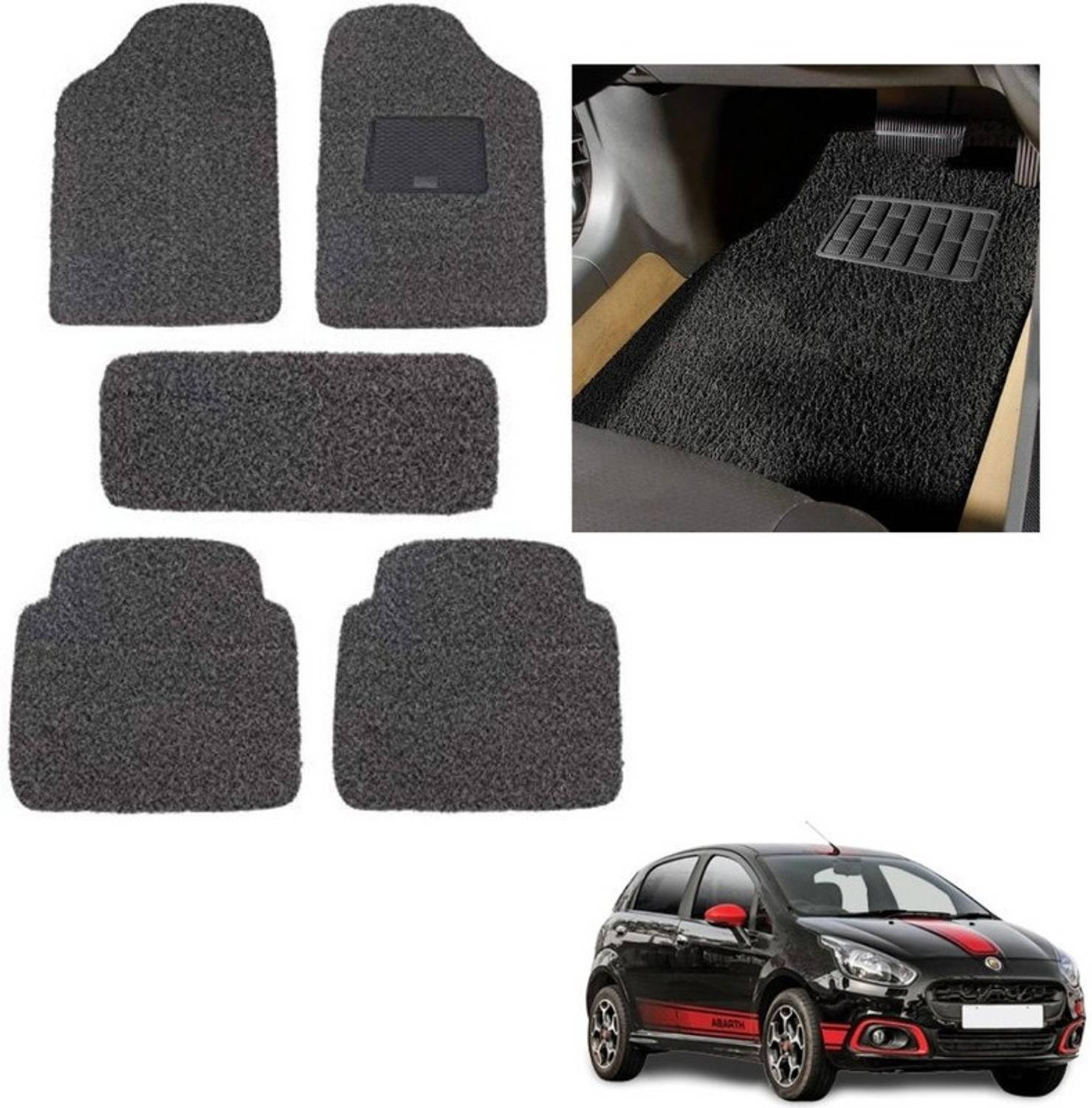 autokaar PVC, Rubber Standard Mat For  Fiat Punto