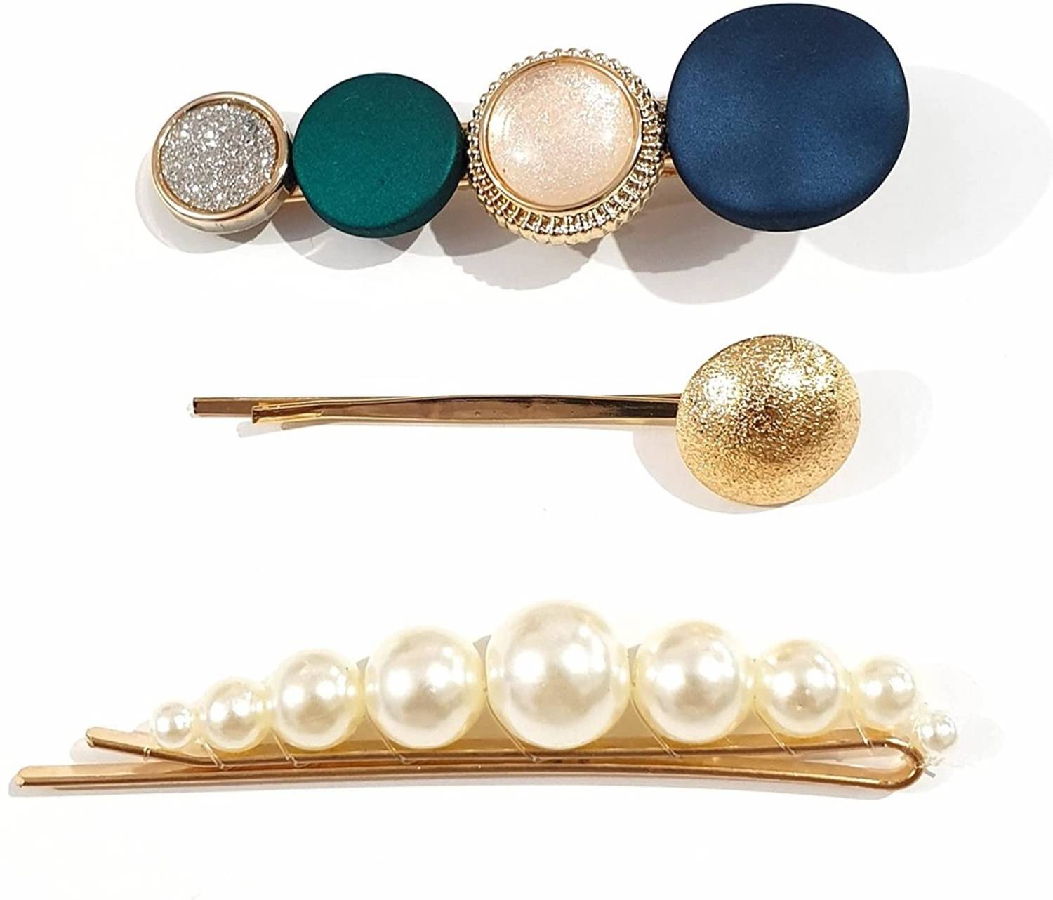 AmazingKarts Fancy Hair Clips for Women Fashion Korean Style Pearl Clips Gifts for Women Girls Pearl Hairpin Hair Barrettes Hair Accessories for Women Party Wedding (Pack of 3) Hair Clip