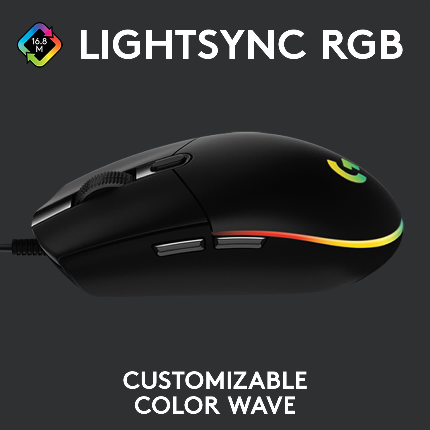 Image of Logitech G102 Wired Ambidextrous Optical Gaming Mouse Light Sync / Adj DPI Upto 8000, 6 Programmable Buttons, RGB
