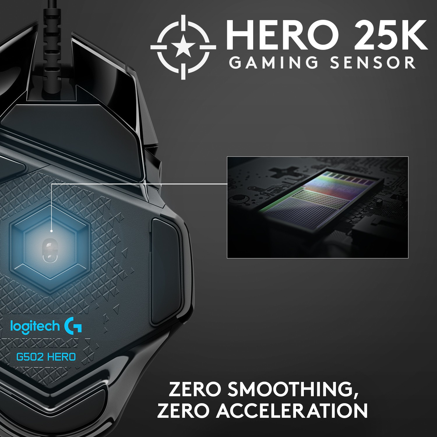 Image of Logitech G502 Hero Wired Ambidextrous Optical Gaming Mouse 25K Sensor, Adj DPI Upto 25600, RGB, 11 Programmable Buttons
