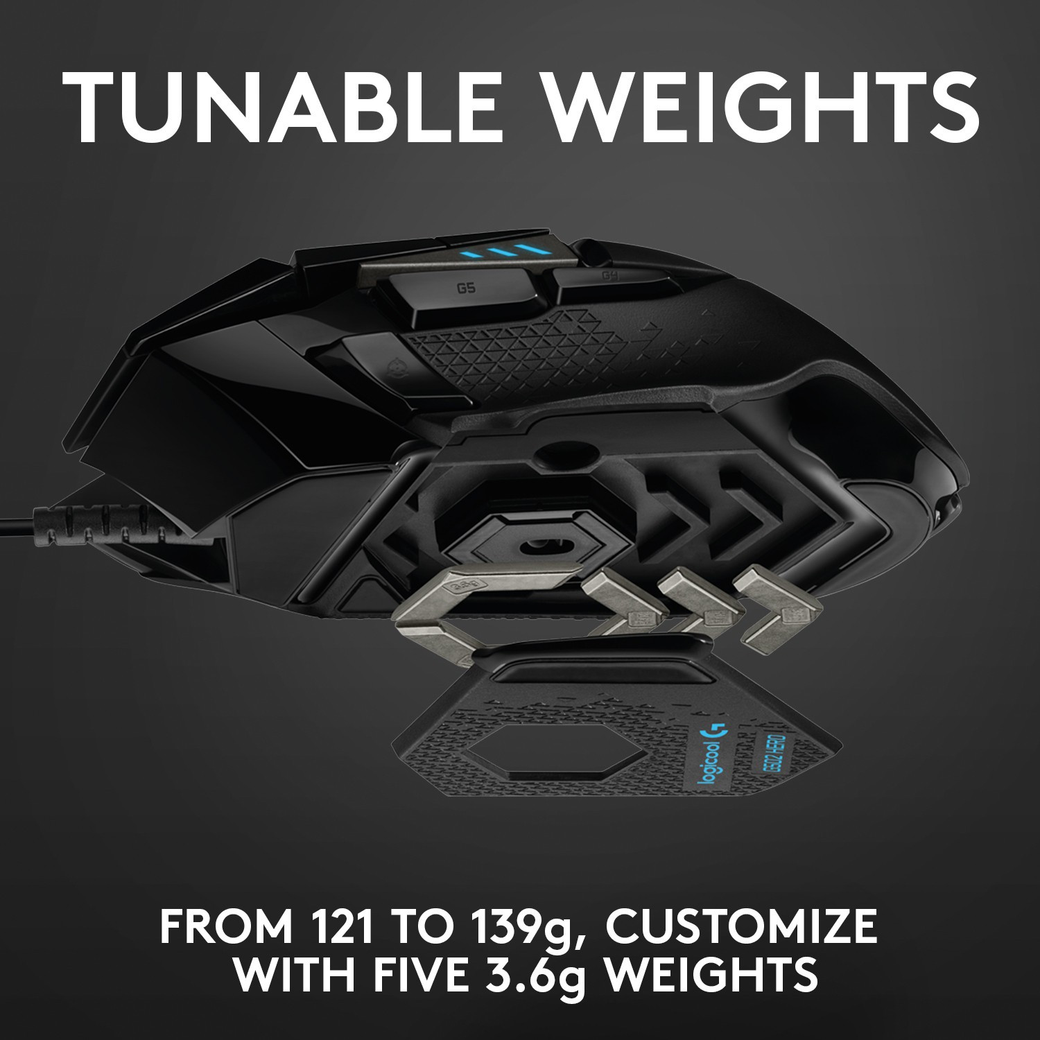 Image of Logitech G502 Hero Wired Ambidextrous Optical Gaming Mouse 25K Sensor, Adj DPI Upto 25600, RGB, 11 Programmable Buttons