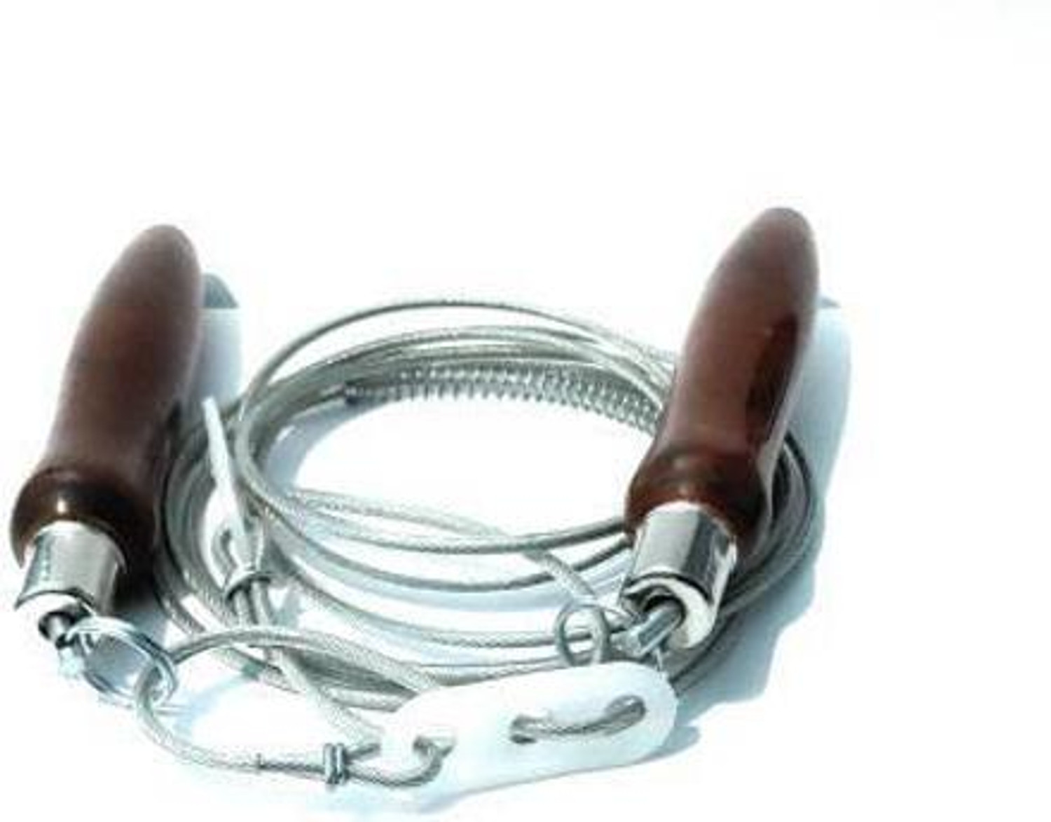 Image of RAHICO CLUB WOODEN HANDLE INSULATED STEEL GYM WIRE SKIPPING ROPE Freestyle Skipping Rope (Grey, Length: 270 cm)