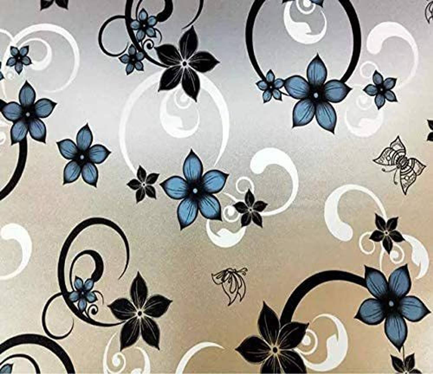 A1 Decor Pvc Flower Design Window Glass Sticker=12x96 Inch