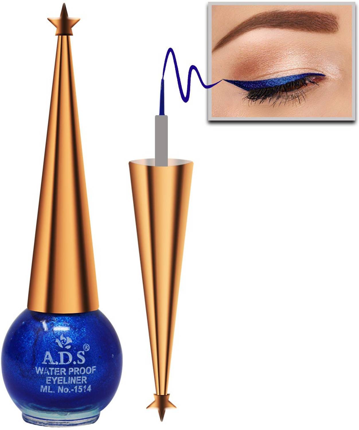 ads Eye Liner, Water PROOF, Long-Lasting, Blue Shimmer AE501, 10ml 10 ml