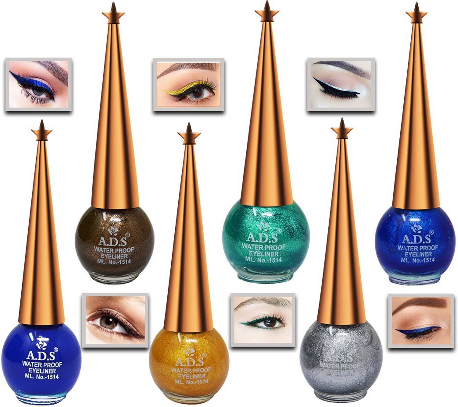 ADS Good Choice India Eyeliner, Water Resistant, Long-Lasting, Shade- (AE501) Each 10 ml
