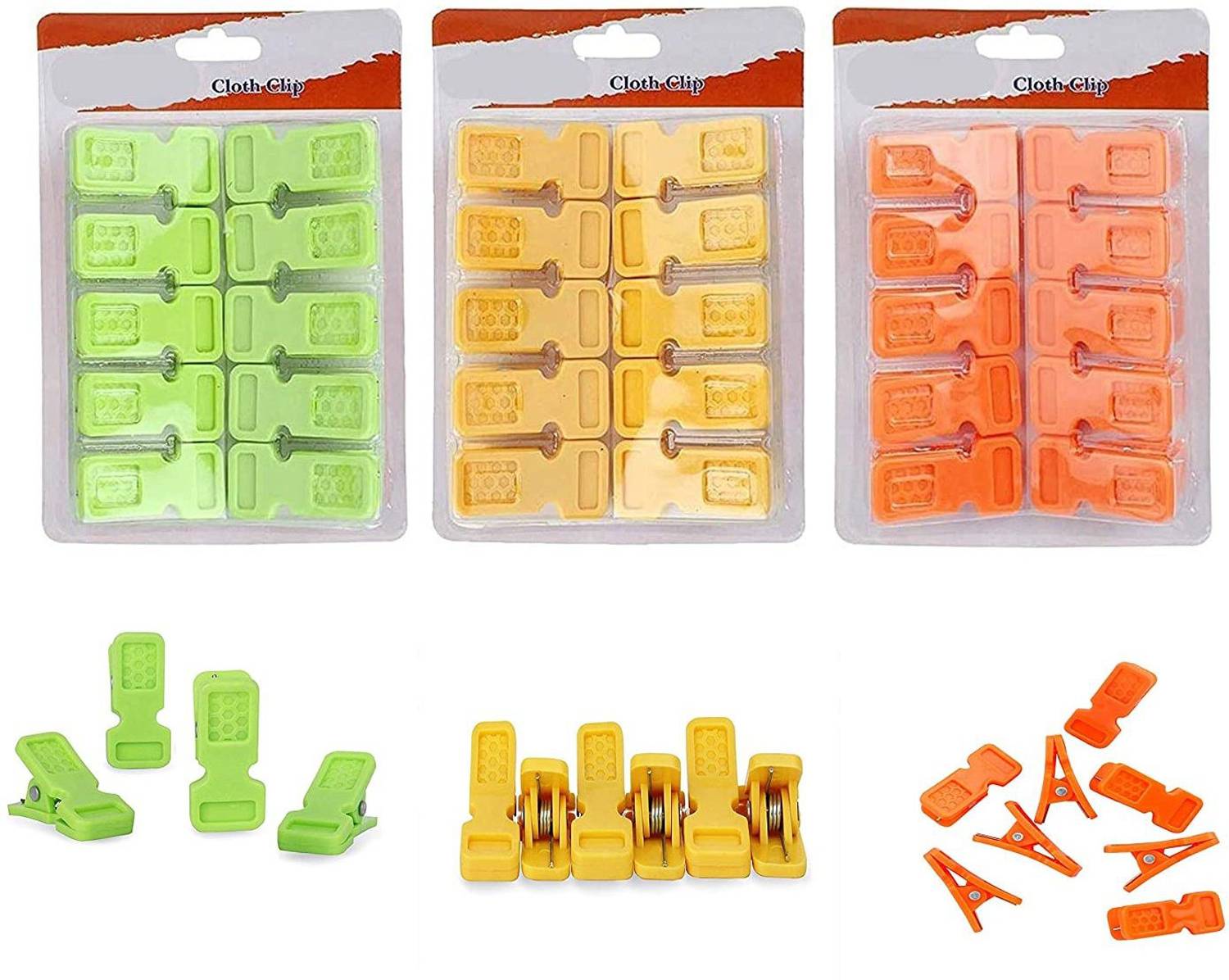 Balaji Impex Non Slip Heavy Duty Cloth Peg Grips Towel Cloth Drying Pin Clips Chimta/Chipta Plastic Cloth Clips
