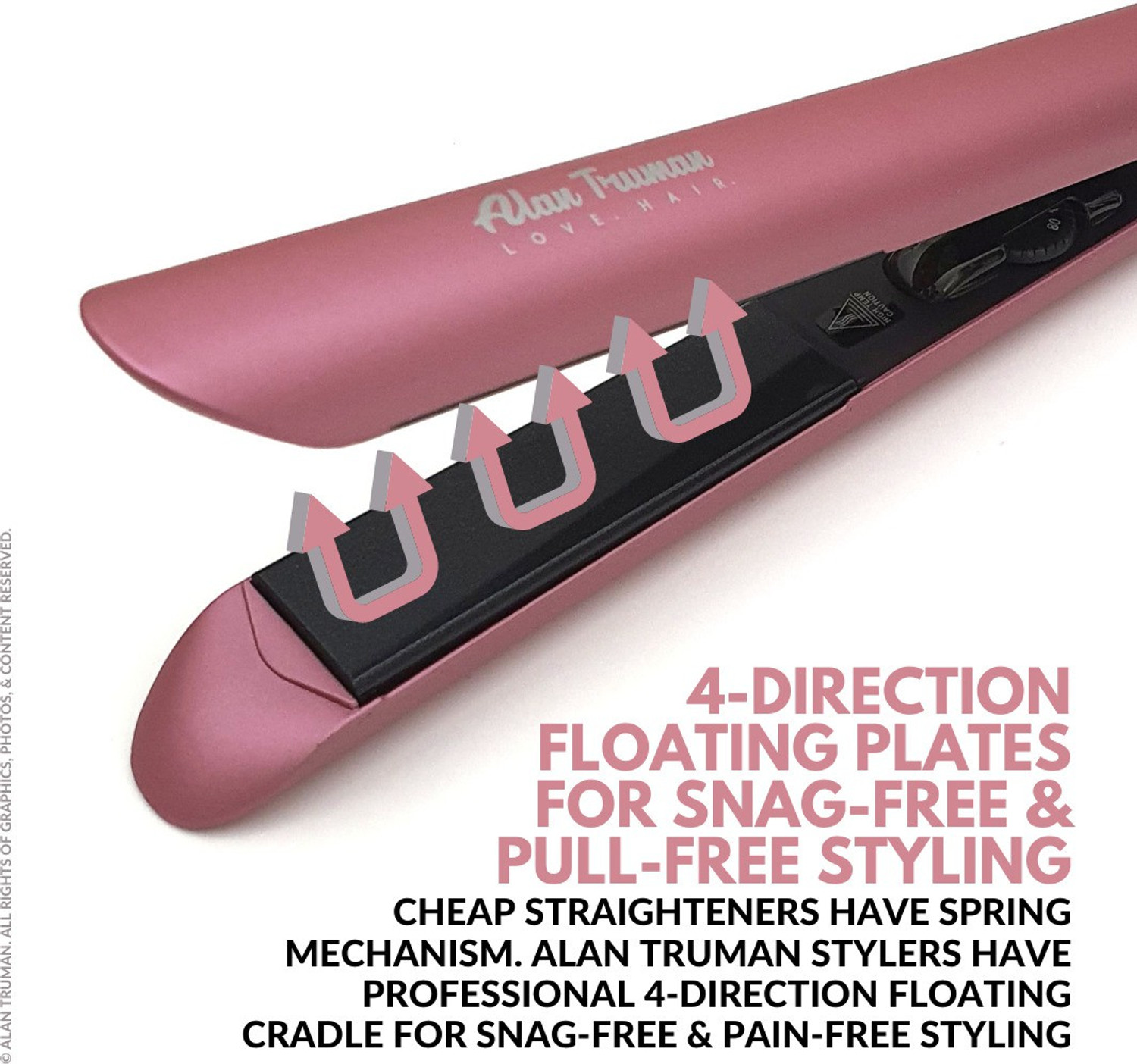 Image of Alan Truman AT-104 Soft Pink Tourmaline Ceramic Hair Straightener