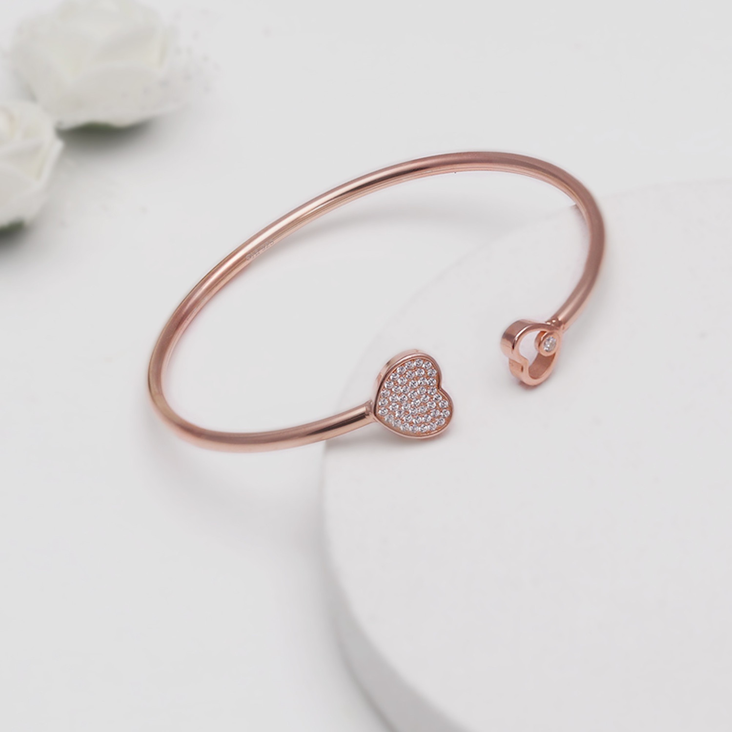 Image of GIVA Sterling Silver Cubic Zirconia Sterling Silver Ring Bracelet