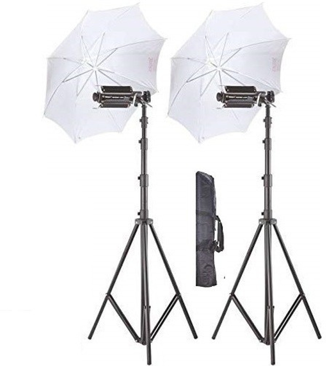 Image of WON Pair Porta Umbrella Video Light for Video Photography Portable Studio Kit (9Ft) White Reflector Umbrella