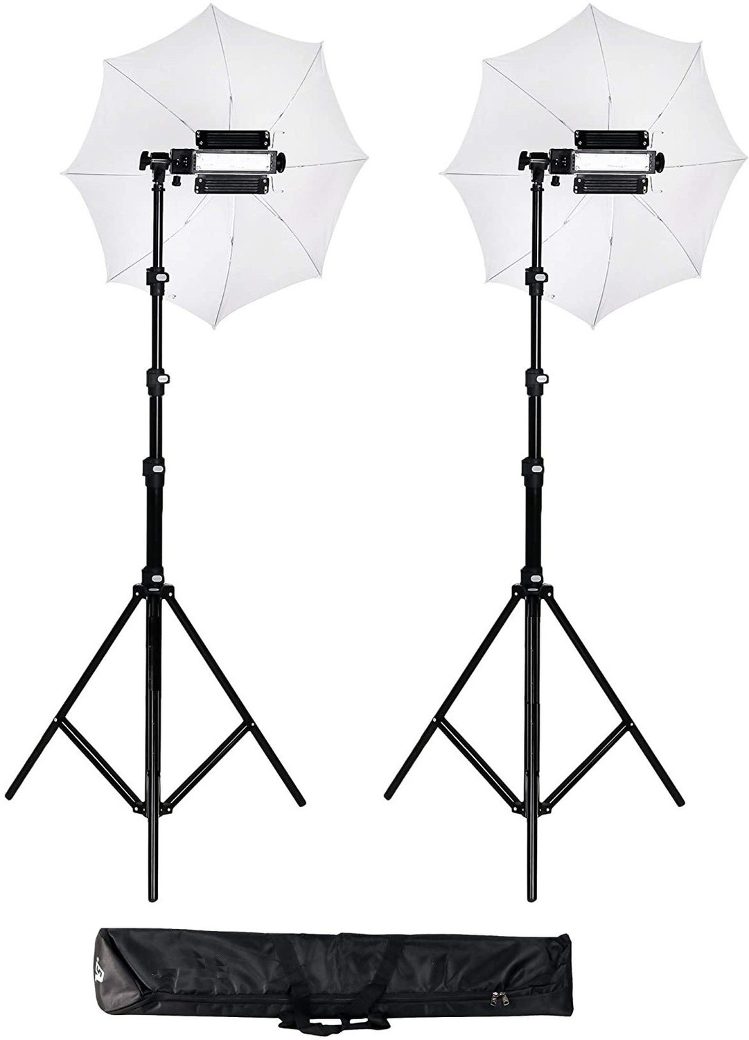 Image of WON Pair Studio Porta Umbrella Video Light for Video Photography Portable Studio Kit 9 FEET New Edition 2021 White Reflector Umbrella