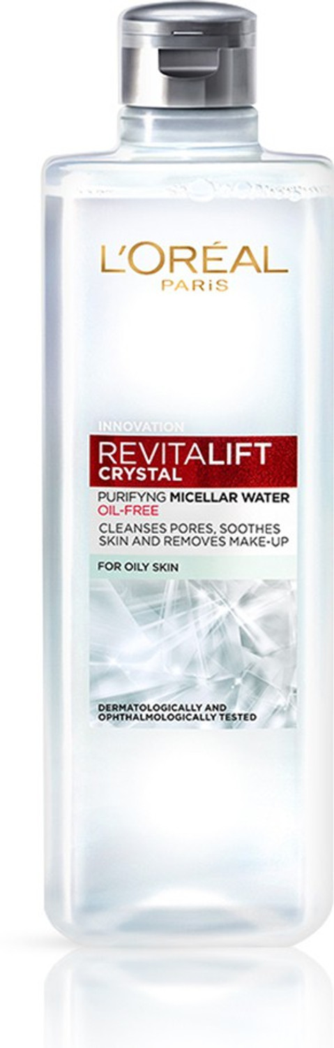 Image of L'Oreal Paris Revitalift Crystal Purifying Micellar Water With Oil-Free Technology, 400ml | Cleanses pores & removes makeup Face Wash