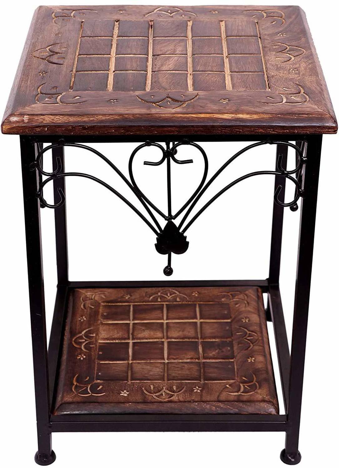 Smarts collection Wooden Metal Stool for Living Room Side Stool