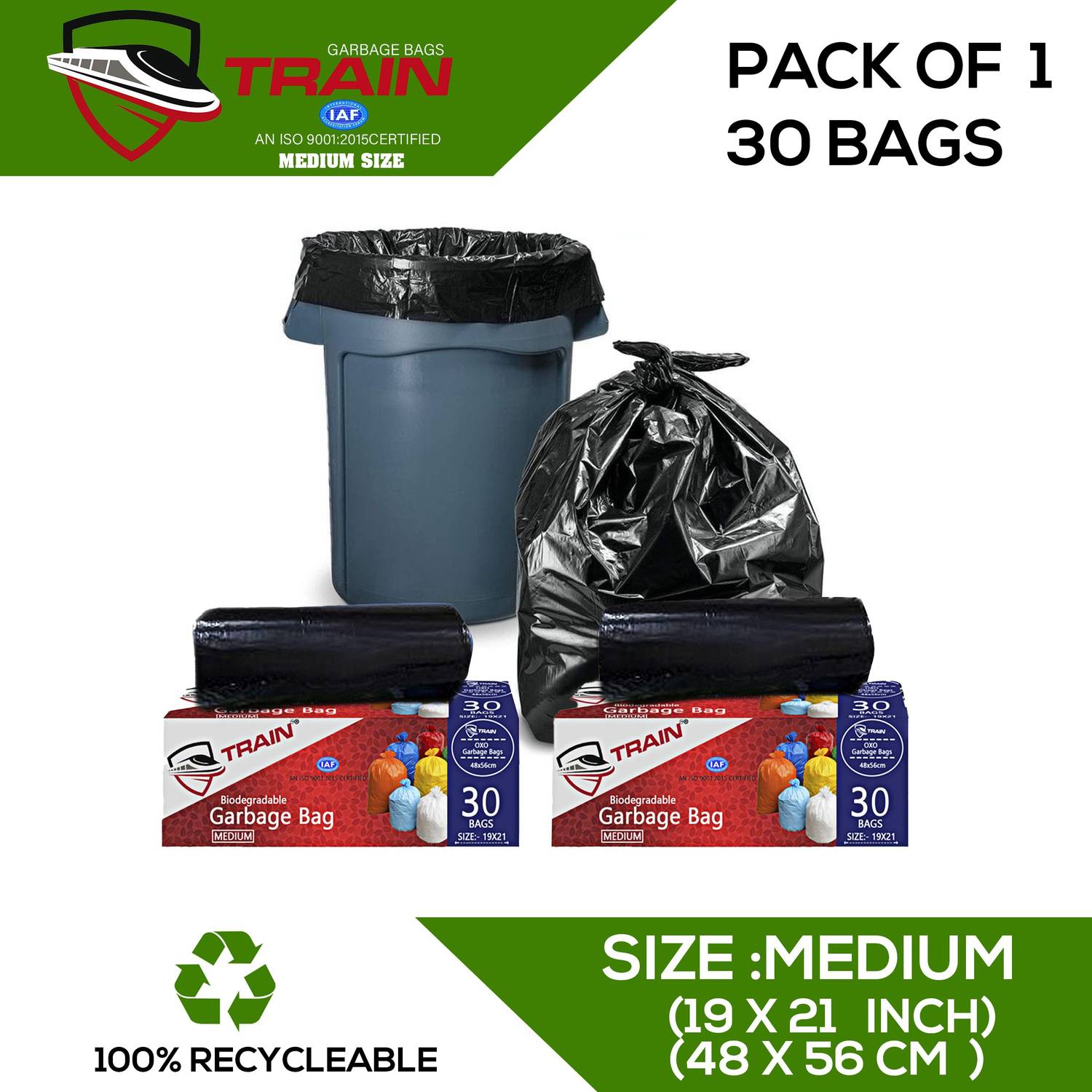 ALEX INDIA MARKETING A_Train_19x21_1_pack Medium 20 L Garbage Bag Pack Of 30
