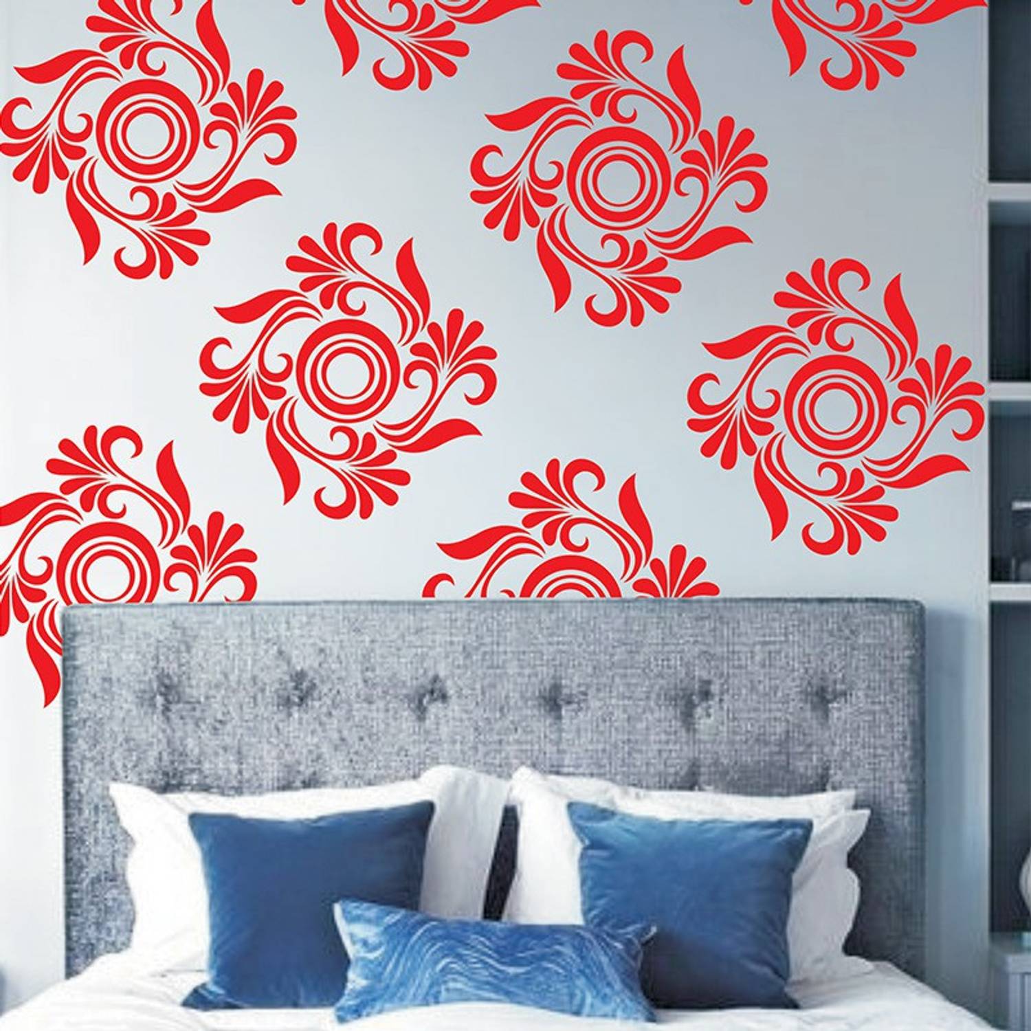 AMAZINGDECOR Size : - 16 " X 24 " Flower Wall Stencil Wall Art Stencil Reusable Wall Painting Stencil for Home Decoration Wall Stencil Stencil (Pack of 1) Wall Stencil Stencil (Pack of 1, FLORAL PATTERN) Wall stencil Stencil