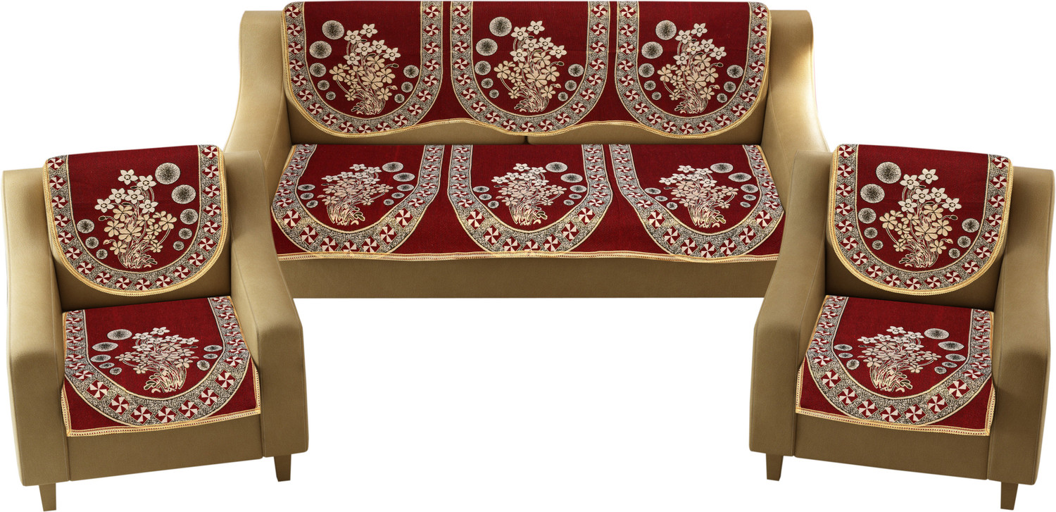 Image of AK Decor Cotton 3+1+1 Seater Sofa Abstract Cover