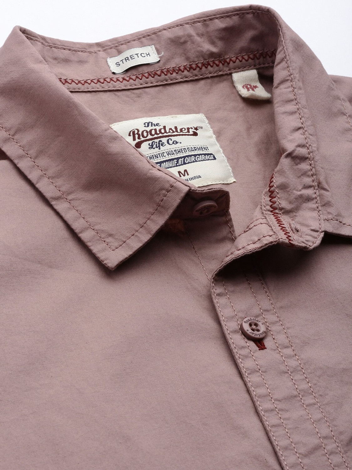 Image of Roadster Men Solid Casual Brown Shirt