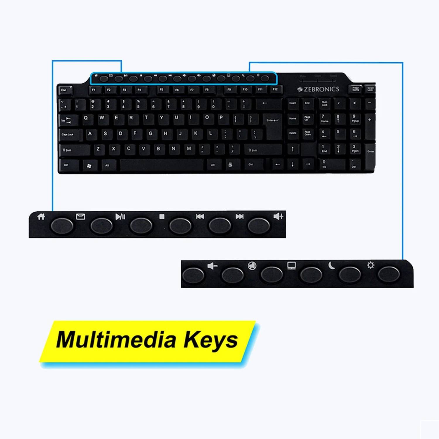 ZEBRONICS ZEB-KM-2100 Wired USB Keyboard - Image 5