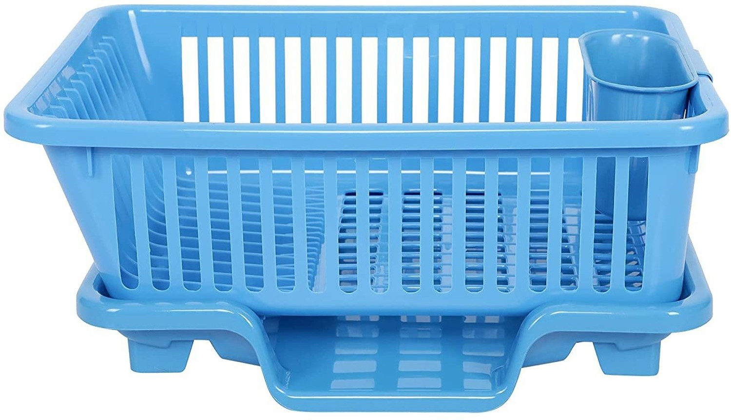 Image of Cutting EDGE Dish Drainer Kitchen Rack Plastic Durable Kitchen Sink Dish Drainer Rack (Small) Design 1 Washing Basket with Tray