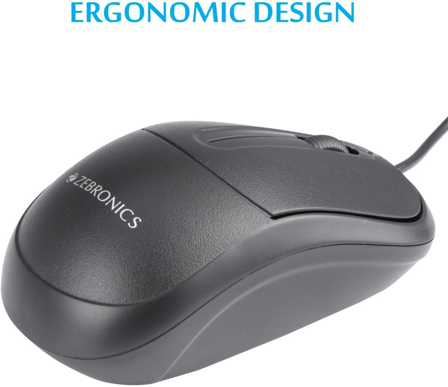 Image of ZEBRONICS USB Comfort + Wired Ambidextrous Optical Mouse
