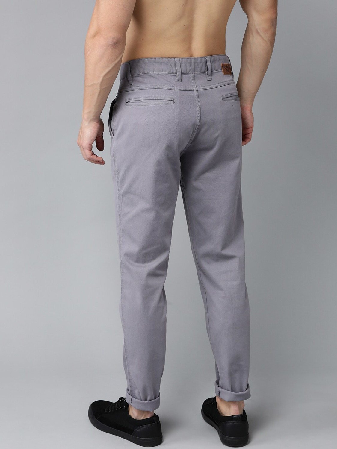 Image of Roadster Regular Fit Men Grey Trousers