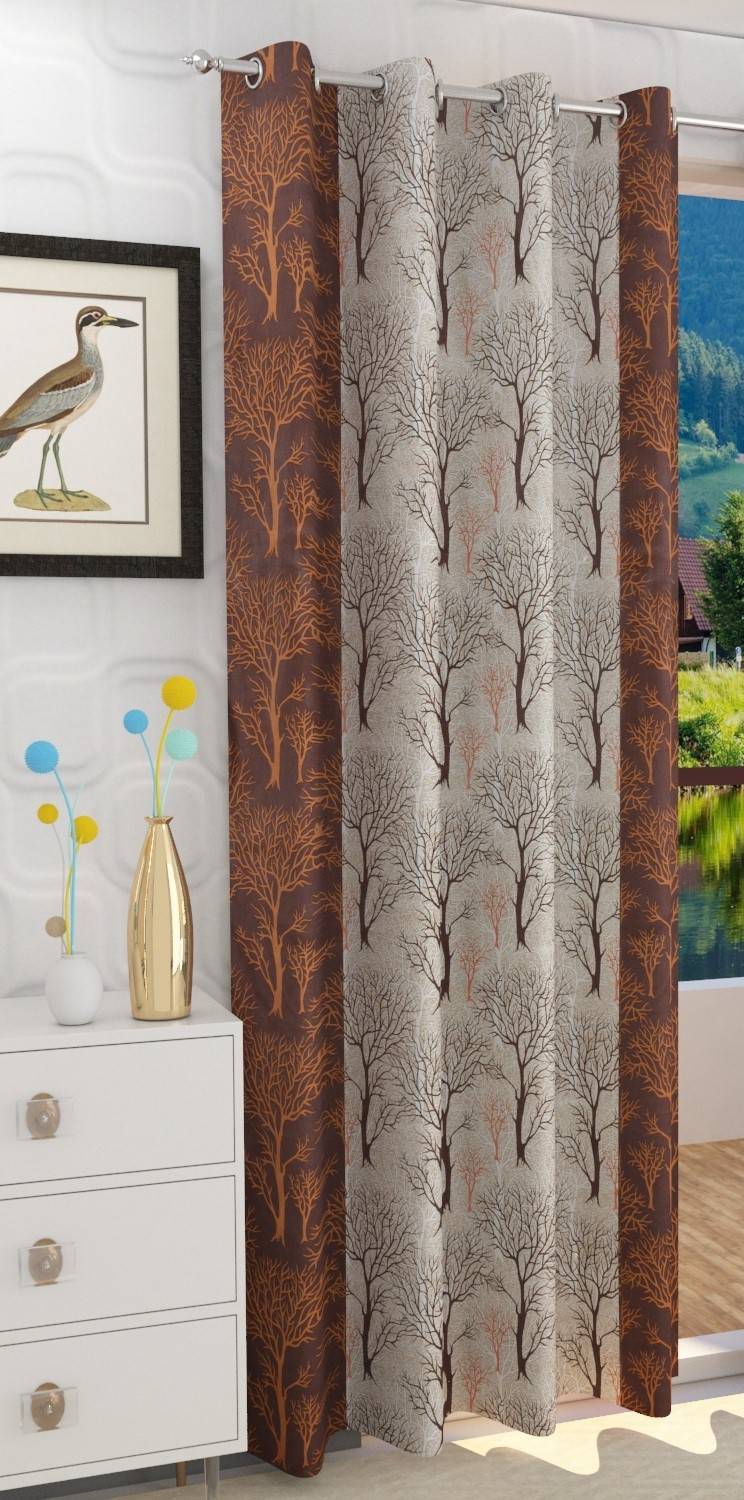 BELLA TRUE 270 cm (9 ft) Long Door Polyester Semi Transparent Curtain Single Curtain