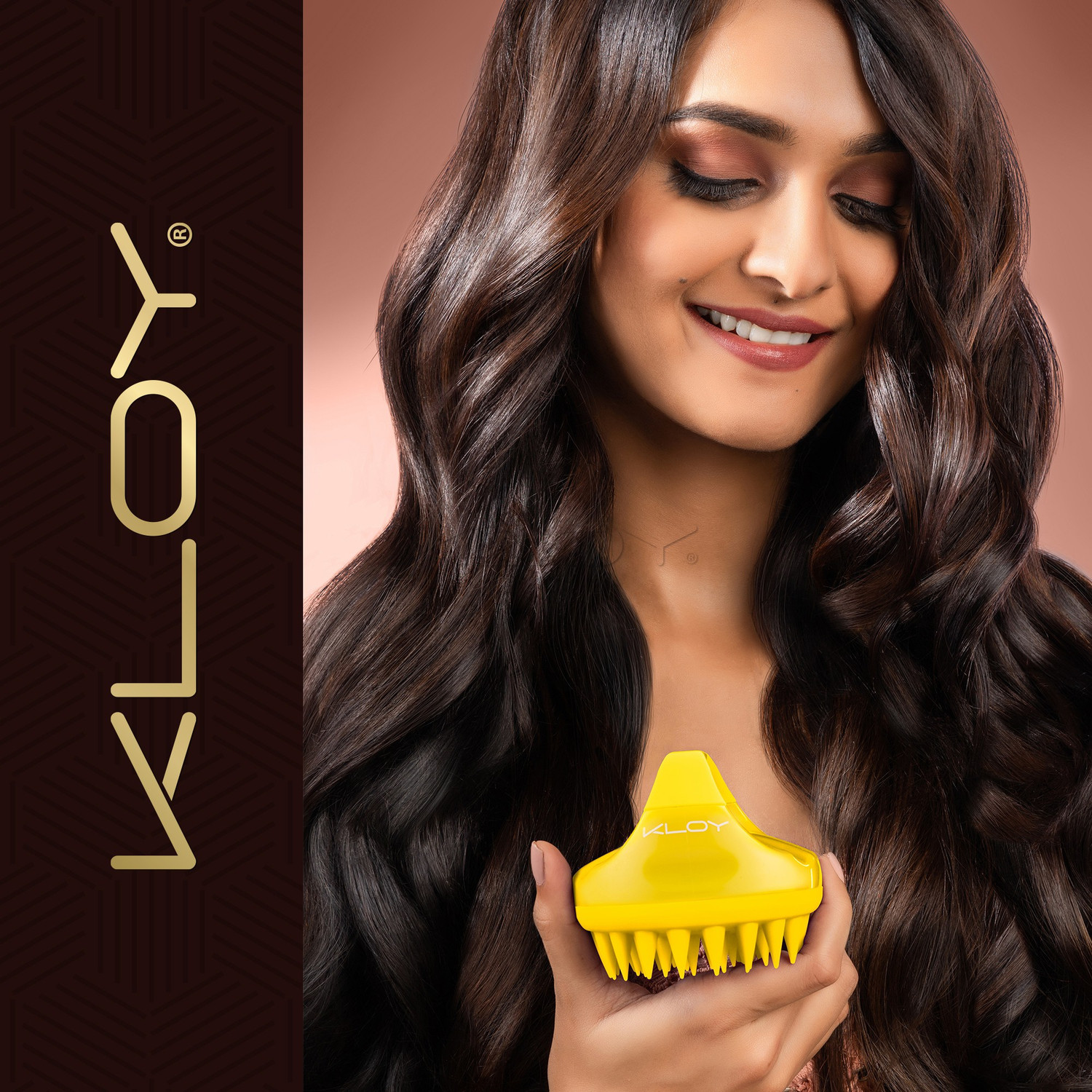 Image of KLOY Hair Scalp Massager Exfoliator Shampoo Brush with Soft Silicone Bristles Anti Dandruff- Yellow