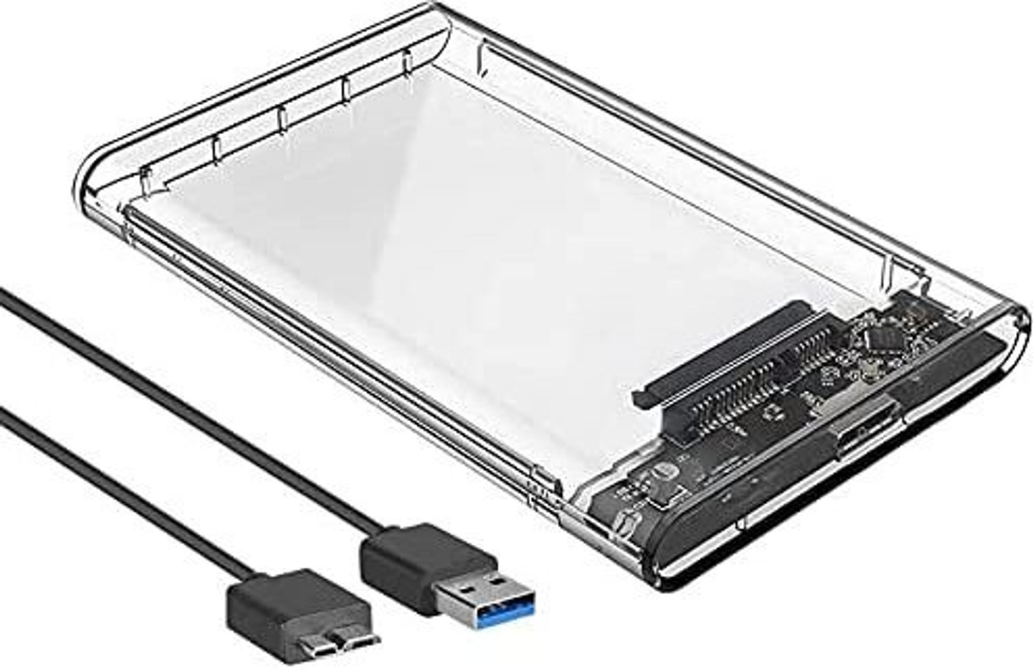 Image of spincart SATA to USB 3.0 External Hard Drive Enclosure HDD /SSD, Transparent Hard Disk Box 2.5 inch Hard Drive Enclosure