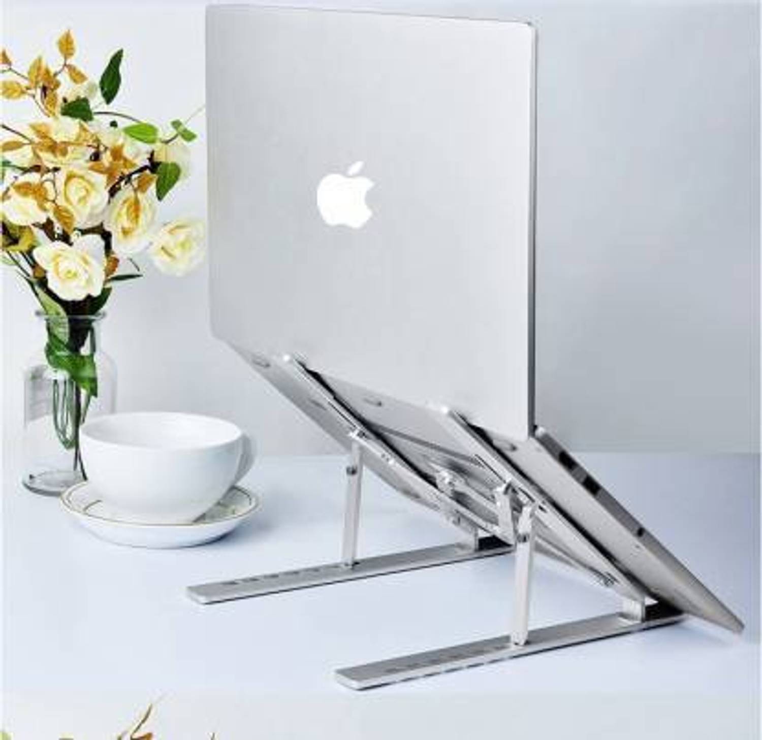 Gentle e kart Laptop Stand Adjustable, Portable and Foldable | Suitable for Office Work, Students Online Classes and Study | Aluminum Stand for Laptop, Tablet, Android Phone Laptop Stand Adjustable, Portable and Foldable | Suitable for Office Work, Students Online Classes and Study | Aluminum Stand for Laptop, Tablet, Android Phone Aluminium Rotatable Laptop Stand with Adjustable Height Compatible with Universal Laptops