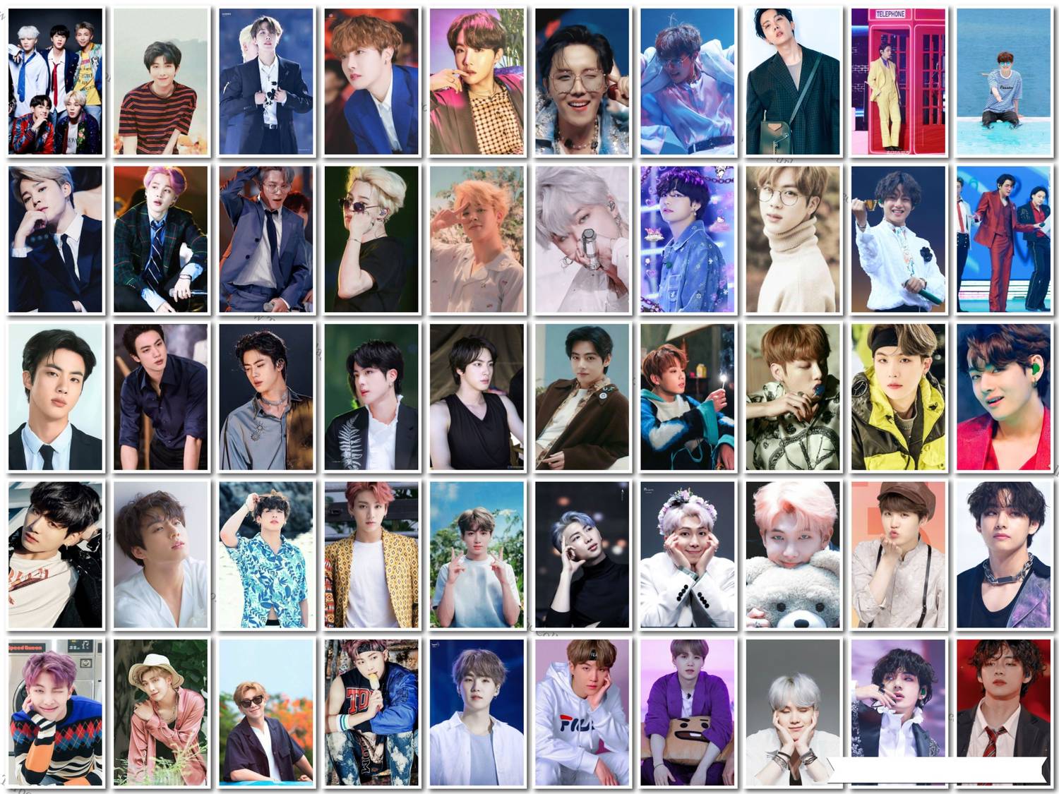 Pack of 50 BTS Band Members Photos | for BTS lovers | HD Quality