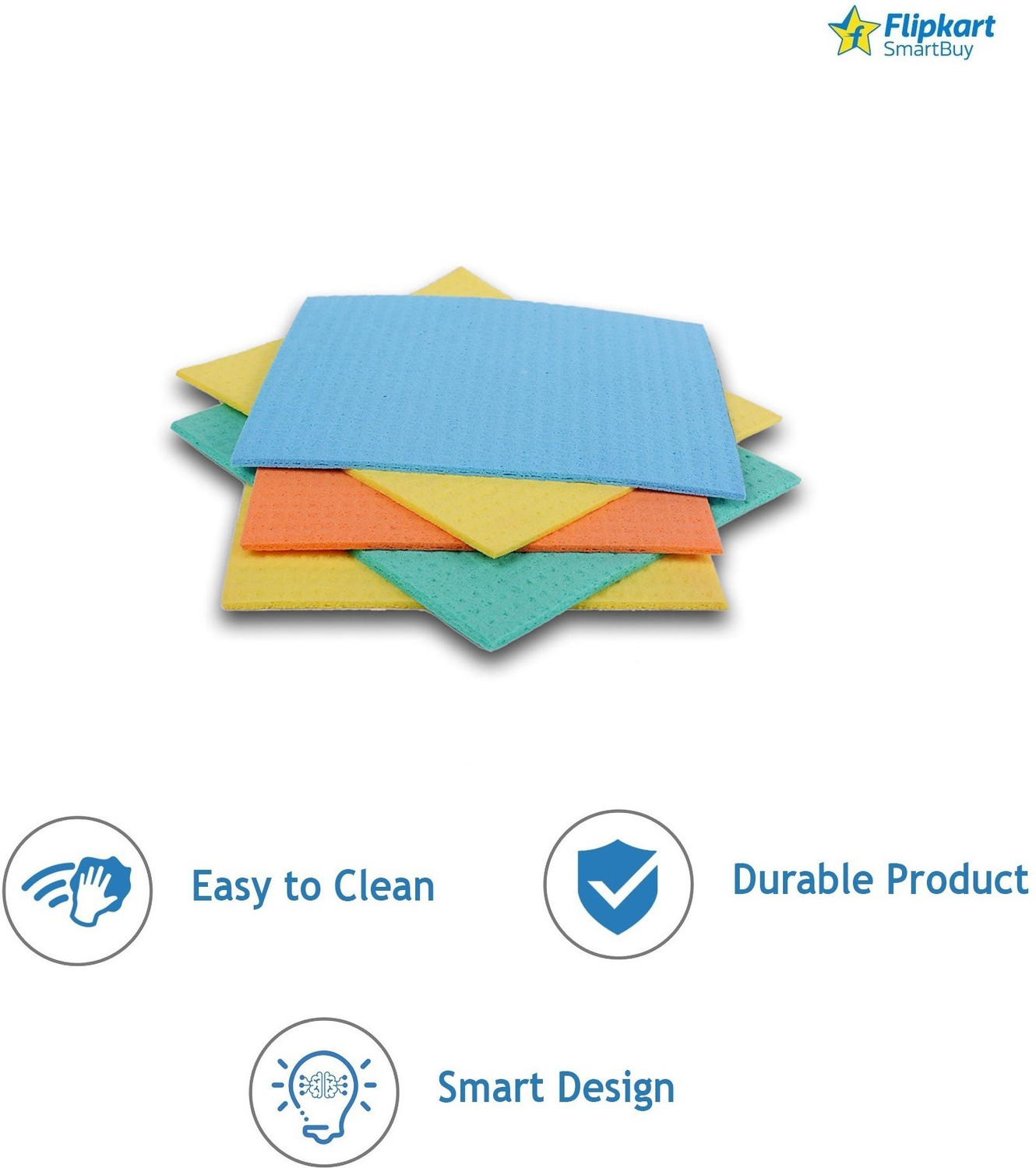 Image of Flipkart SmartBuy Aashable Sponge Wipes with super absorbent for kitchen and home cleaning Wet Microfiber, Sponge Cleaning Cloth (20 Units)