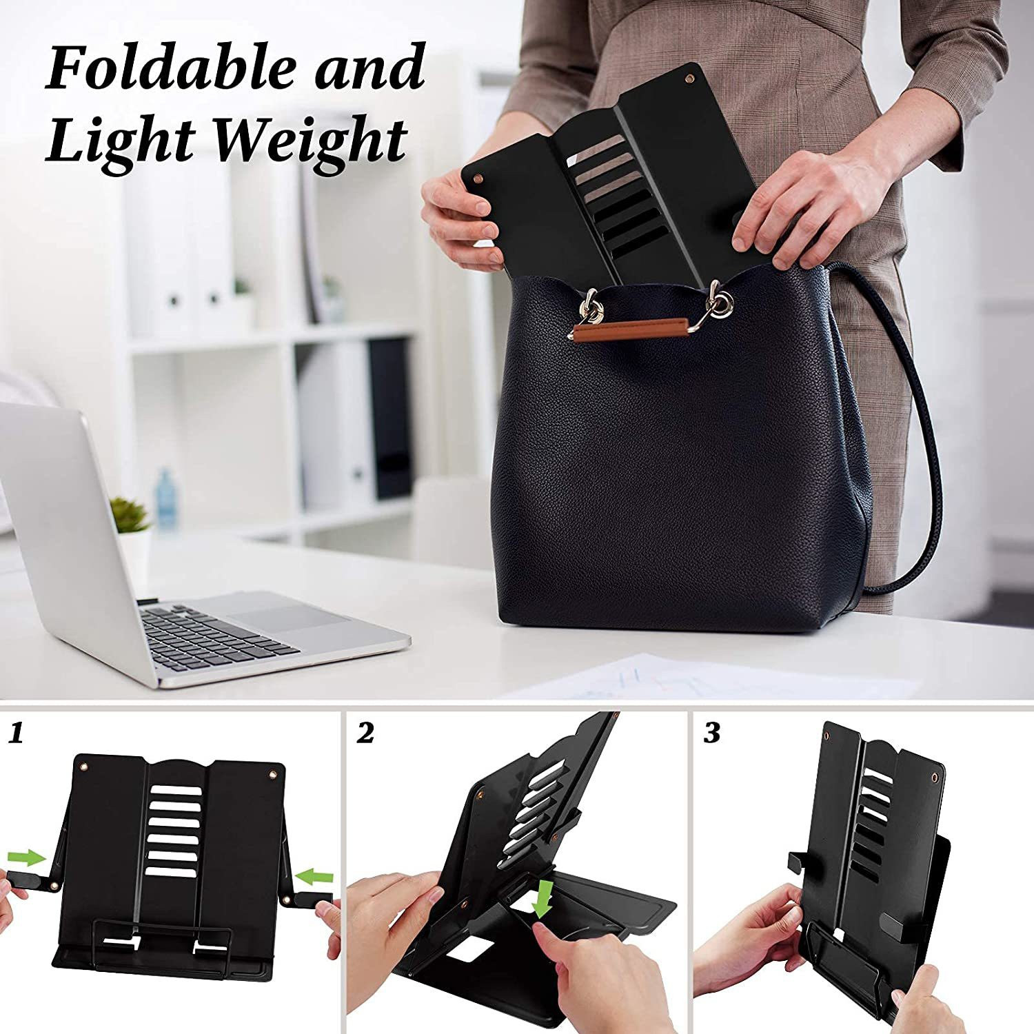 Image of Hyderon 1 Compartments MILD STEEL BOOK READING STAND (Black)
