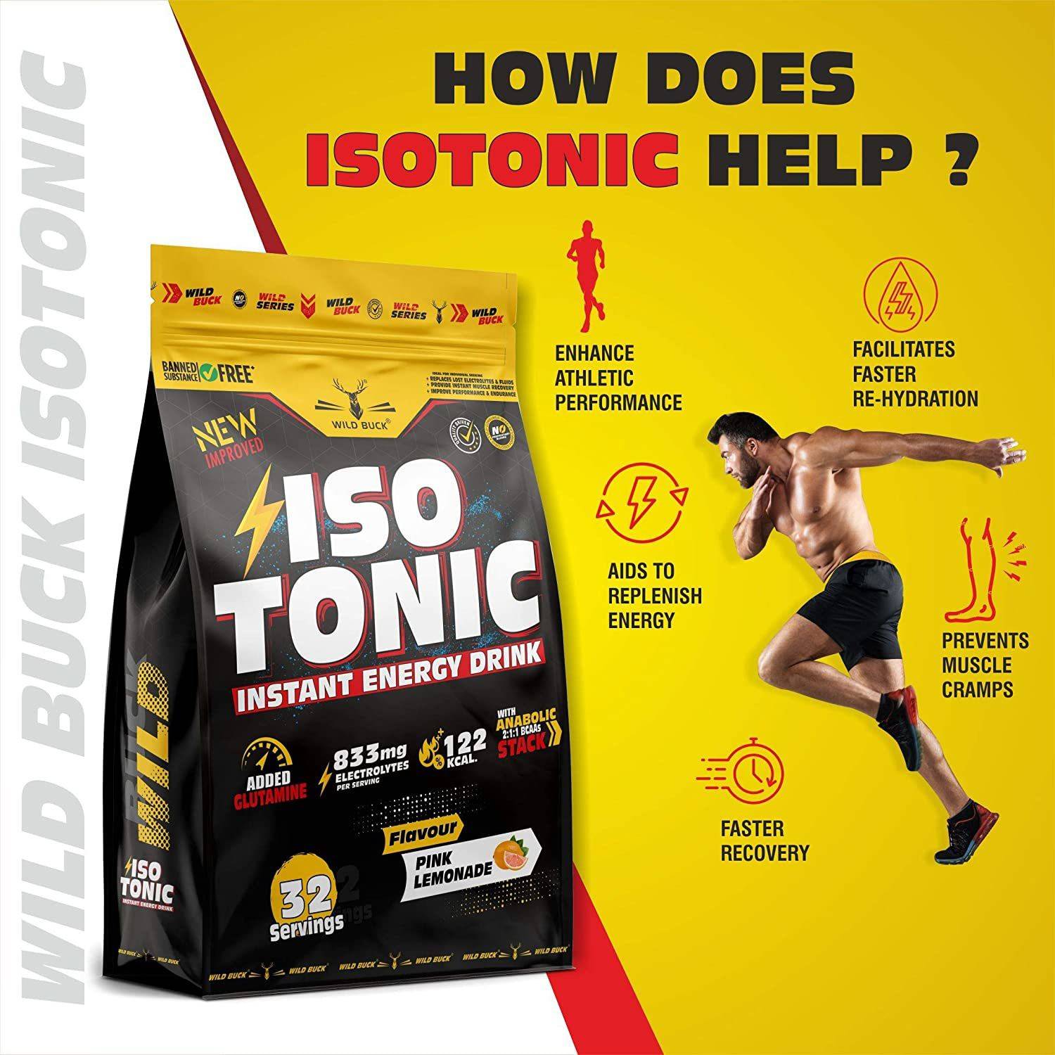 WILD BUCK Isotonic Energy Drink with Glutamine, Electrolytes, BCAA - Image 5
