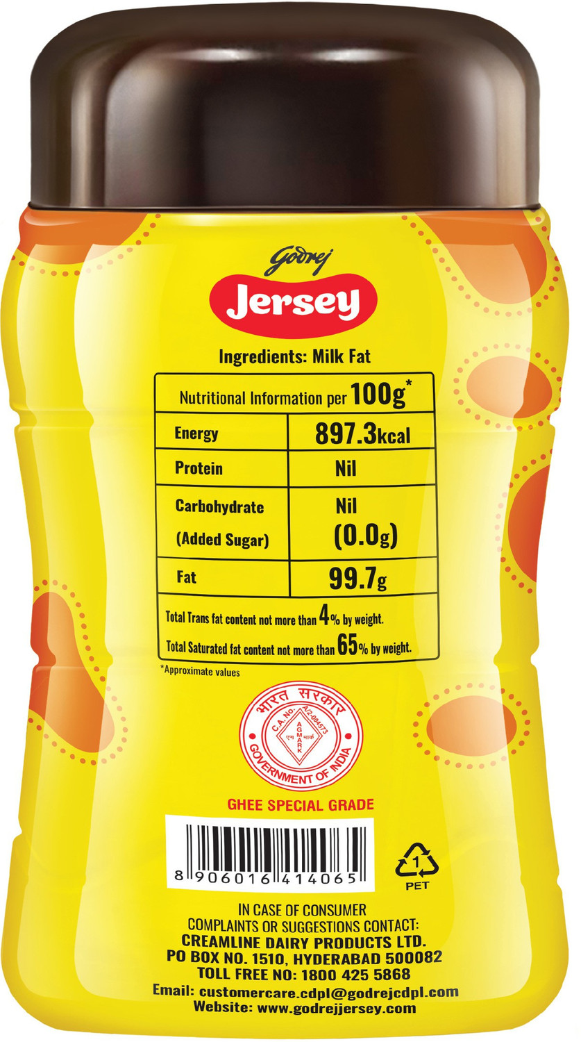 Image of Godrej Jersey Pure Cow Ghee Plastic Bottle