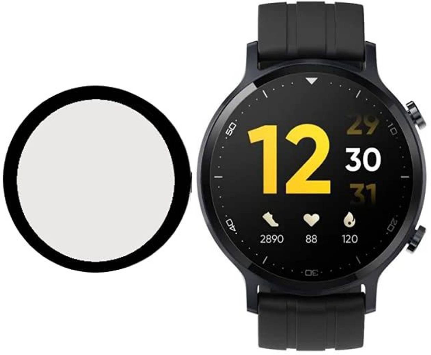 CallSmith Screen Guard for Realme Watch S, Full Coverage Soft Fibre Glass Screen Protector