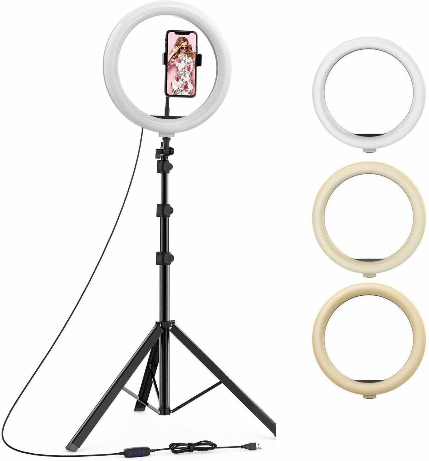 airtech Big Led Ring Light 10" With Tripod Stand For Video Shoot, Reels, Monopod Tripod, Monopod, Tripod Kit, Monopod Kit