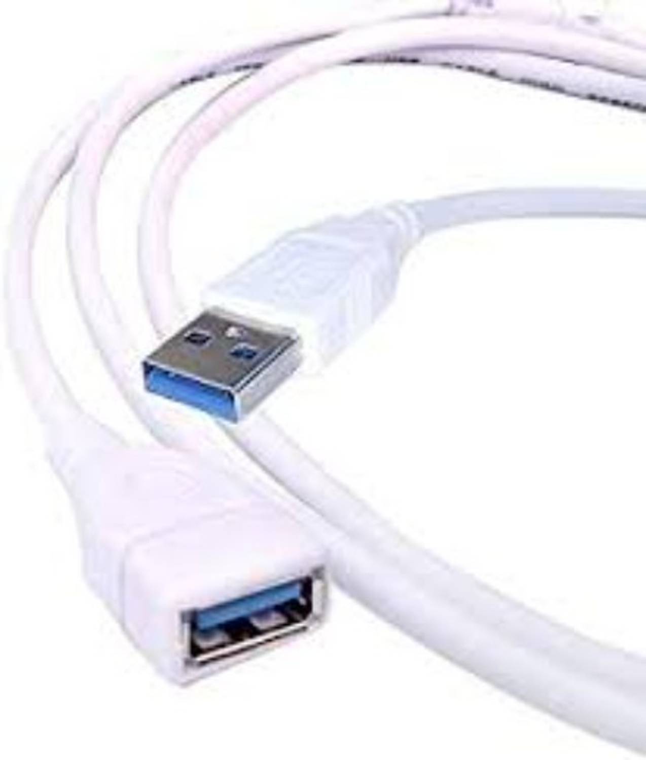 TERABYTE TV-out Cable USB Extension cable 5MTR USB to USB 3.0 Data Transfer Cord Male to Female USB Cable (compatible with Computer, Laptop, TV, DVD Players). (White)