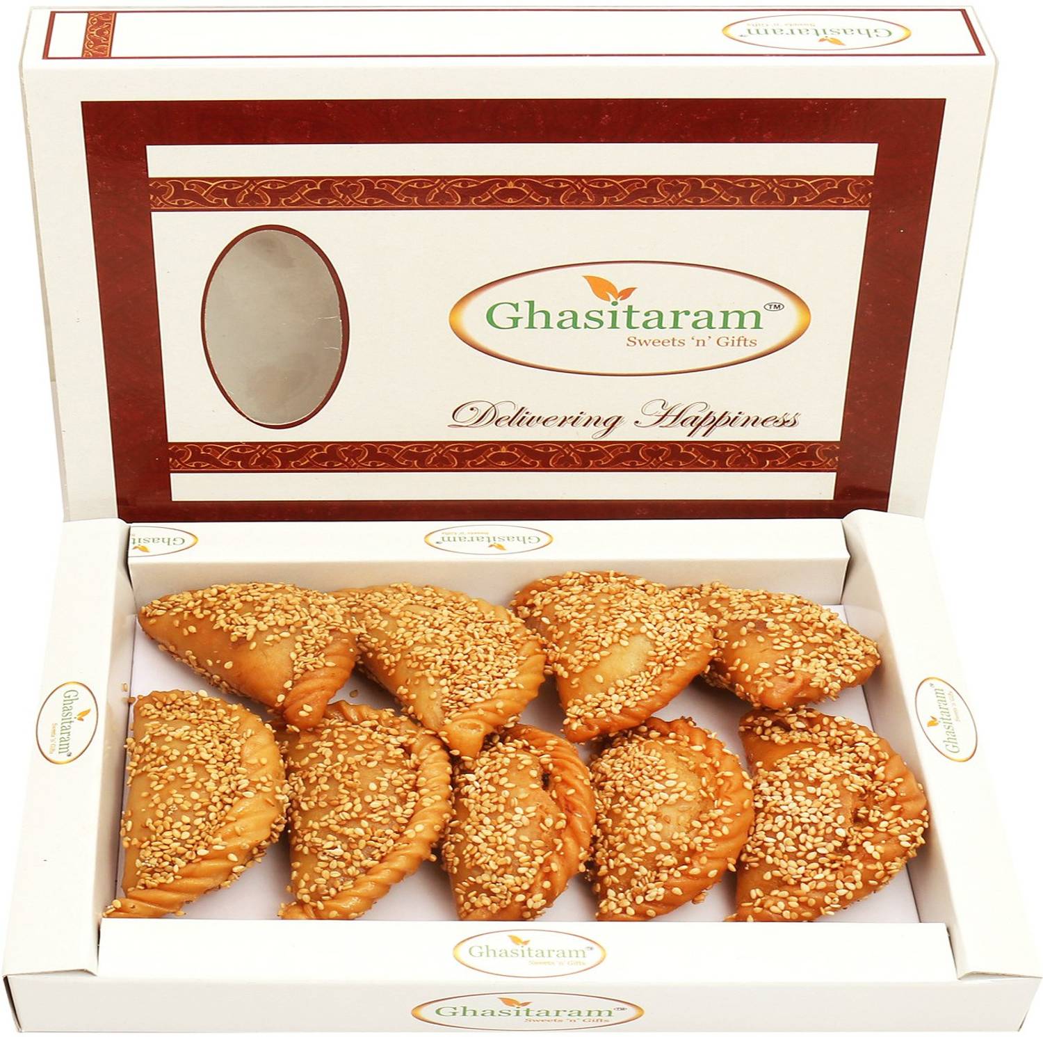 Ghasitaram Gifts Sweets- Roasted Til/ Sesame Gujiya 400 gms