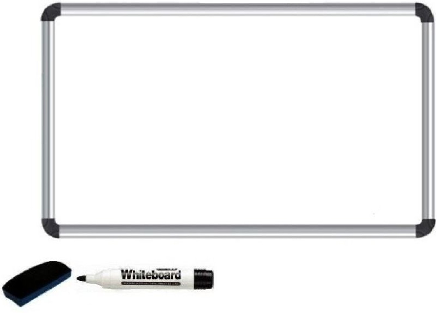 Image of KOHINOOR Non Magnetic Melamine 1.5X2 Ft Non-Magnetic Kunj Whiteboard | Green Chalk Board Surface On Back Side | Sliding Hanging Clips with Robust Aluminium Frame Finishing With 1 Marker & 1 Duster Whiteboards and Duster Combos